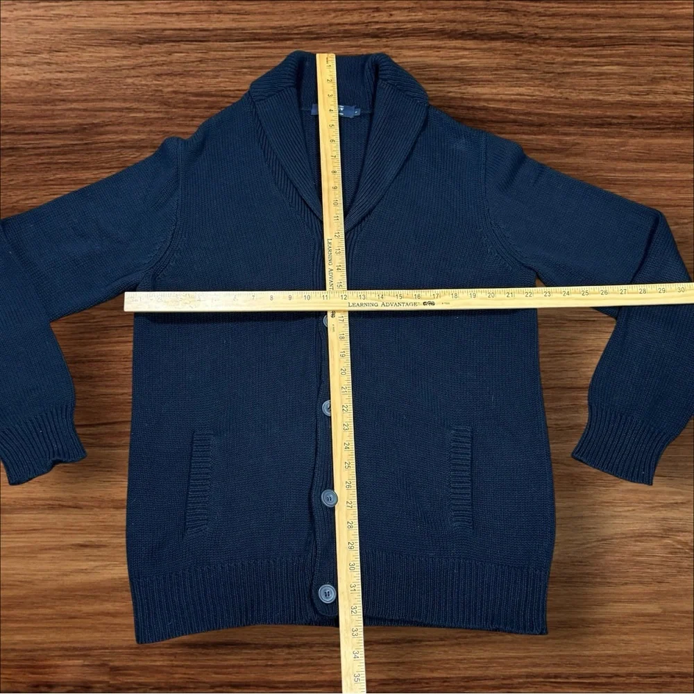 J. Crew‎ Shawl Cardigan Navy Blue Men’s Large Button Up Preppy